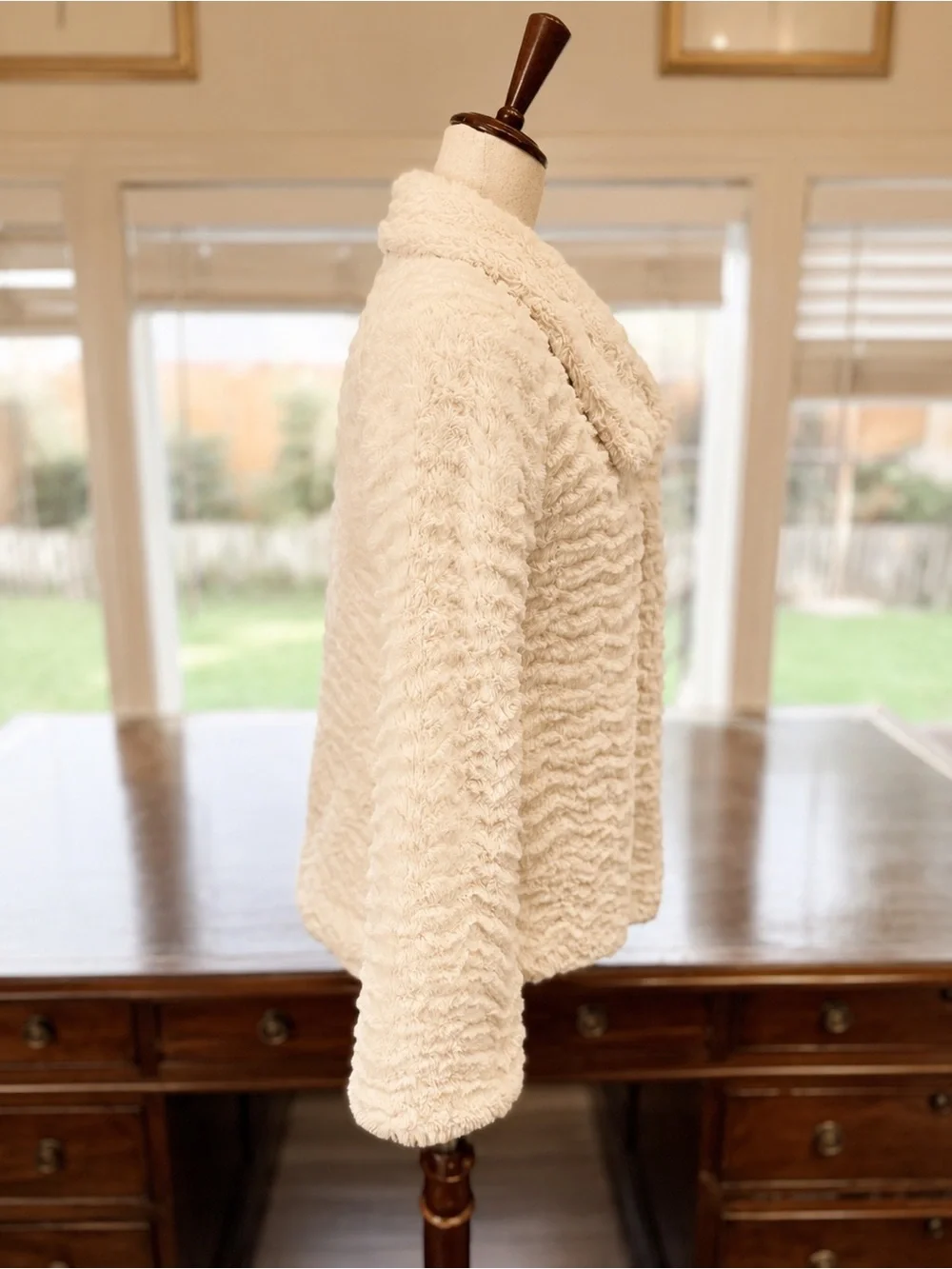 Patagonia Cream Textured Fleece Teddy Jacket Cozy Gorpcore | Size XS